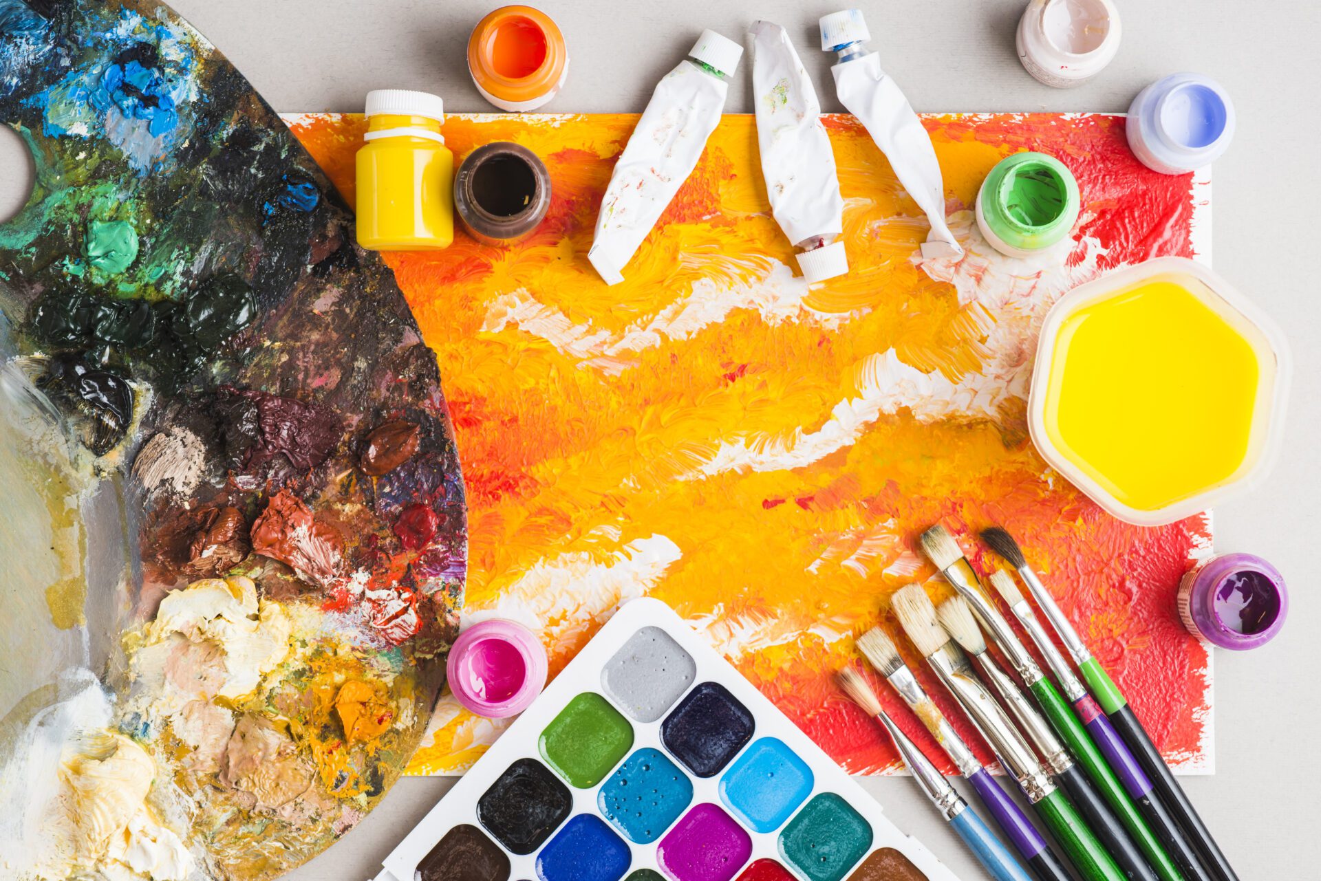 art stuff around abstract painting